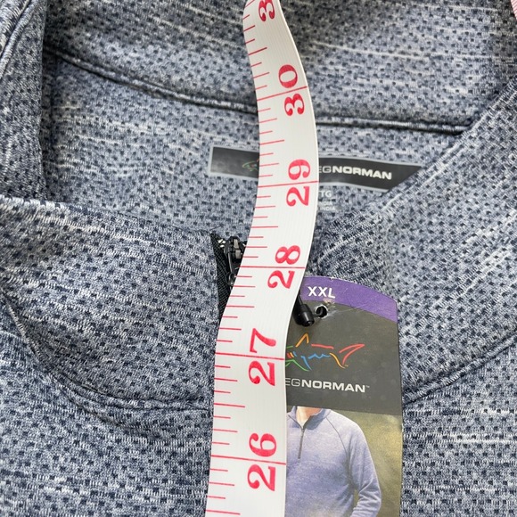 Greg Norman XXL Pullover Golf Top Microfleece Double Knit Navy Blue Mens 1/4 Zip - Picture 9 of 12